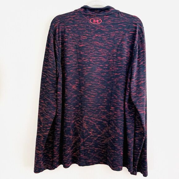 EUC Under Armour ThreadBorne Red & Black Seamless 1/4 Zip Long Sleeve - Picture 6 of 8